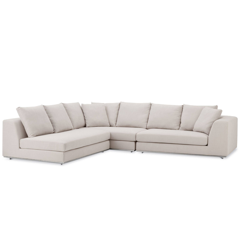 Диван Eichholtz Sofa Richard Gere Молочный Нержавеющая сталь в Рязани | Loft Concept 