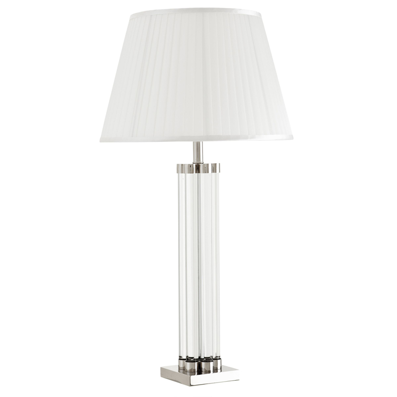 Настольная лампа Eichholtz Table Lamp Longchamp Прозрачный Белый Никель Настольная лампа Eichholtz Table Lamp Longchamp Прозрачный Белый Никель в Рязани | Loft Concept
