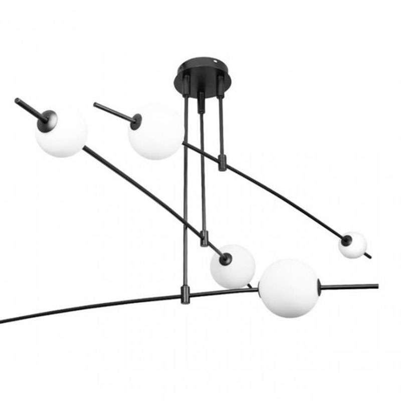 Люстра Balance Beads Libra 80 см Черный Белый Люстра Balance Beads Libra 80 см Черный Белый в Рязани | Loft Concept