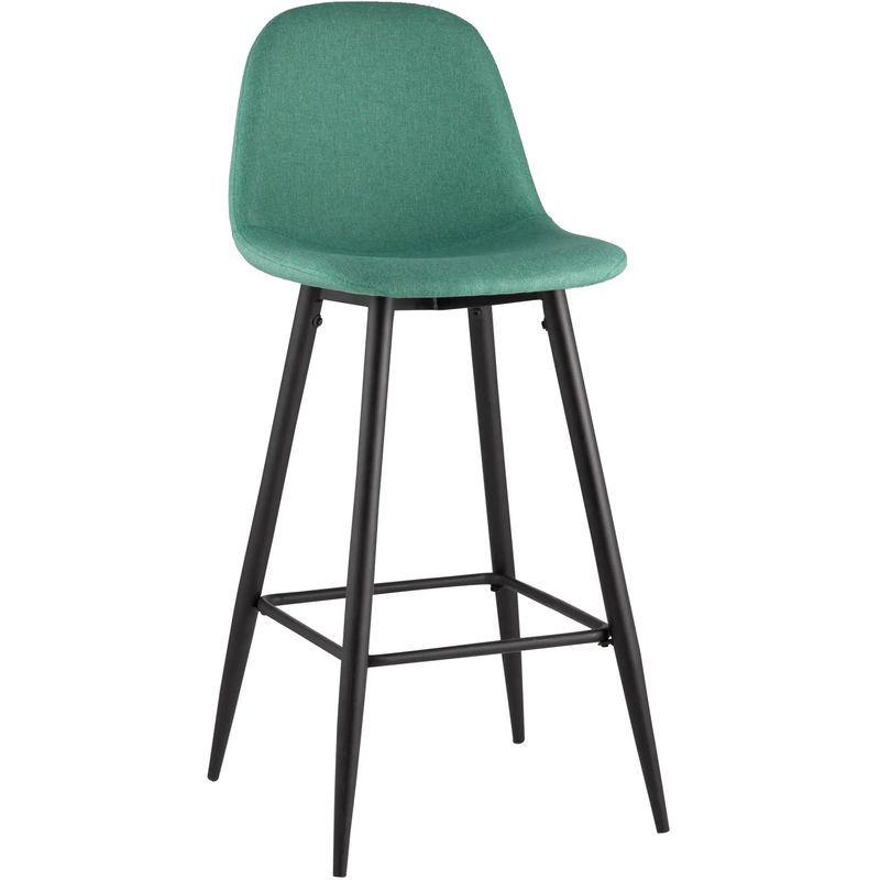 Барный Стул Archie Chair Зеленая Рогожка Зеленый Черный Барный Стул Archie Chair Зеленая Рогожка Зеленый Черный в Рязани | Loft Concept