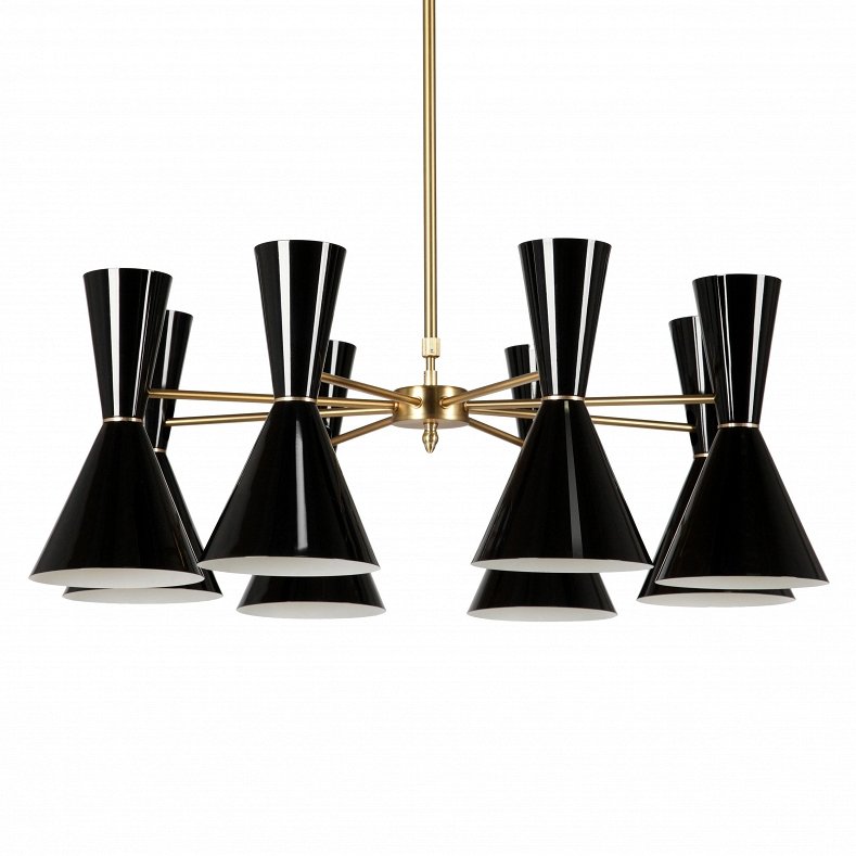 Люстра CAIRO Chandelier 8 Arm black Черный Латунь Люстра CAIRO Chandelier 8 Arm black Черный Латунь в Рязани | Loft Concept