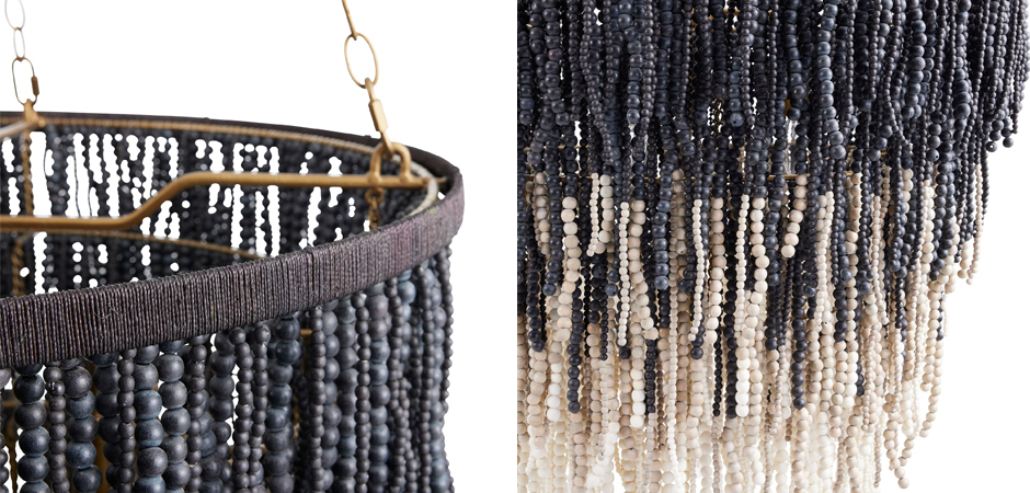 Люстра Амбре деревянные бусы LIZZY CHANDELIER - фото №1