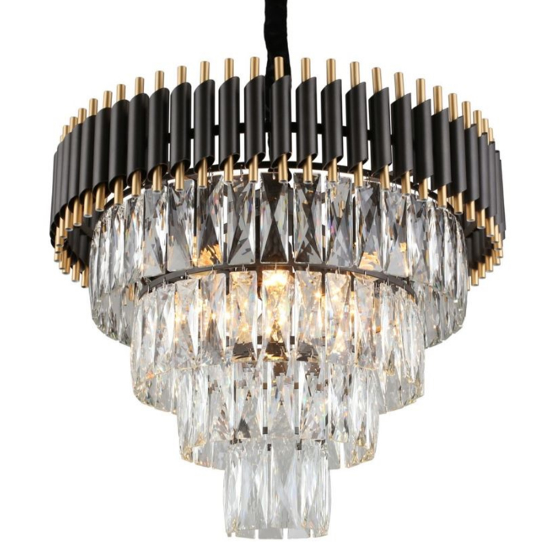 Empire Black Chandelier Crystal D 54 Черный Прозрачное Стекло Золотой Empire Black Chandelier Crystal D 54 Черный Прозрачное Стекло Золотой в Рязани | Loft Concept