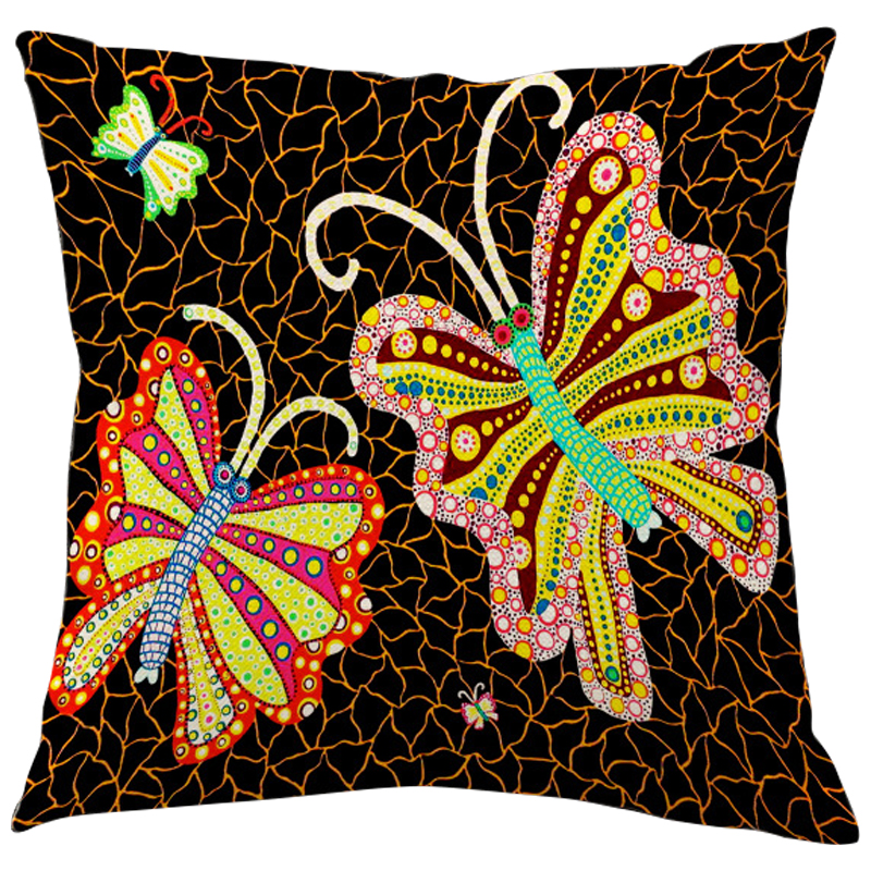 Декоративная подушка Yayoi Kusama Butterflies Мульти Декоративная подушка Yayoi Kusama Butterflies Мульти в Рязани | Loft Concept