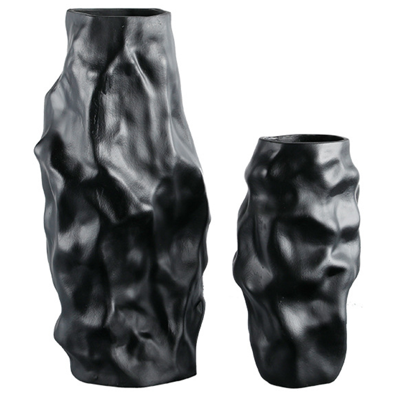 Ваза Crumpled Black Vase Черный Ваза Crumpled Black Vase Черный в Рязани | Loft Concept