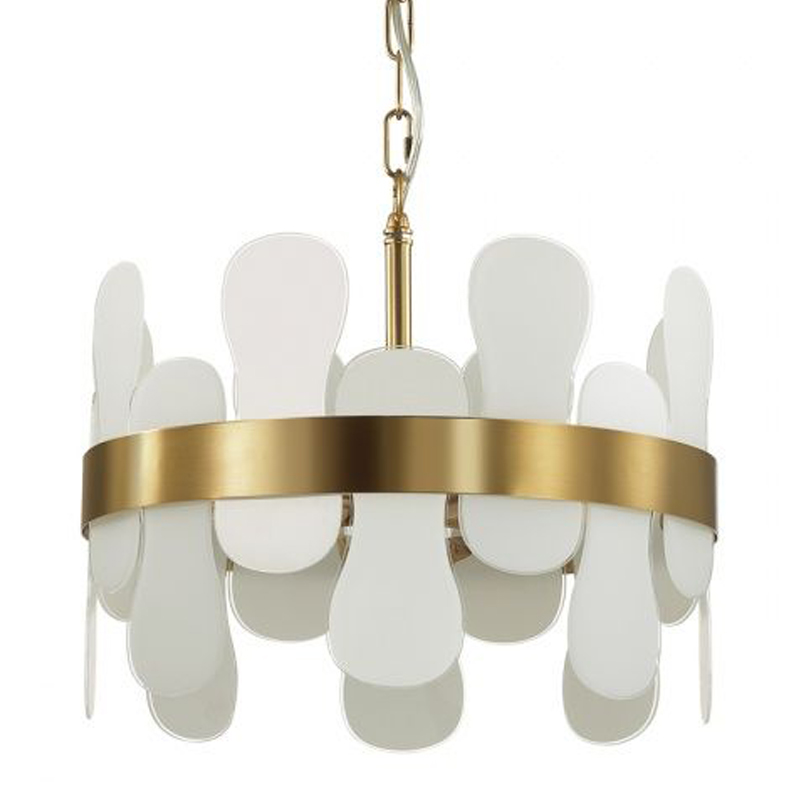 Люстра Eve Chandelier фигурное стекло диаметр 40 см Золотой Белое матовое стекло Люстра Eve Chandelier фигурное стекло диаметр 40 см Золотой Белое матовое стекло в Рязани | Loft Concept