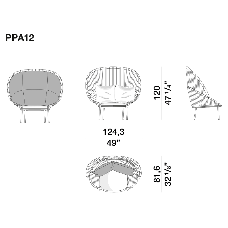Дизайнерское уличное кресло с веревочной спинкой PETALO Armchair Дизайнерское уличное кресло с веревочной спинкой PETALO Armchair в Рязани