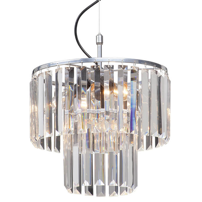 Люстра ODEON CLEAR GLASS 2-TIER Chrome прозрачное стекло D 31 Хром Люстра ODEON CLEAR GLASS 2-TIER Chrome прозрачное стекло D 31 Хром в Рязани | Loft Concept