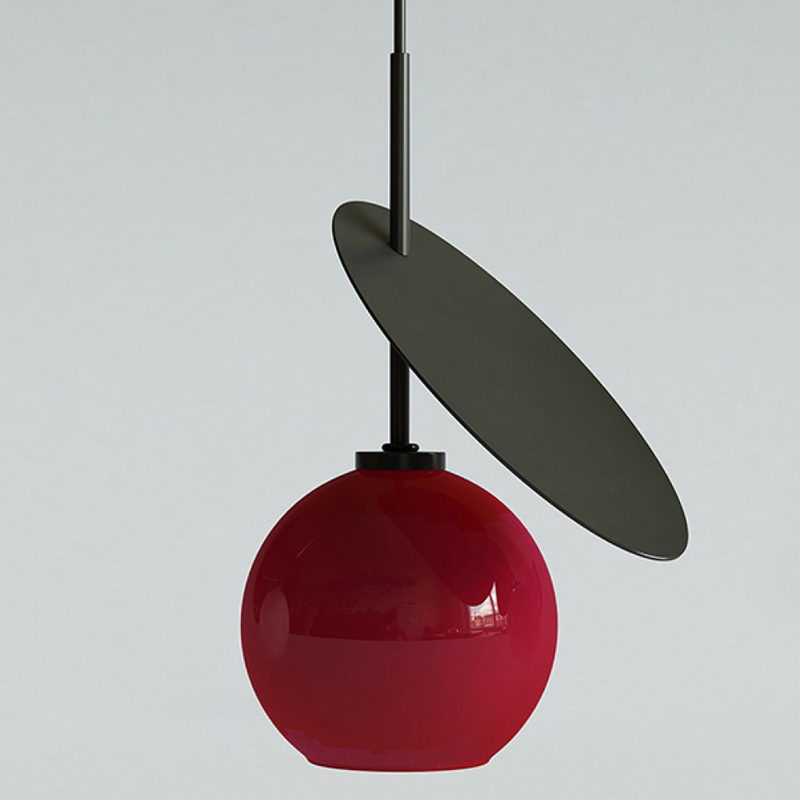 Подвесной светильник Cherry Pendant One Red Черный Красный в Рязани | Loft Concept 