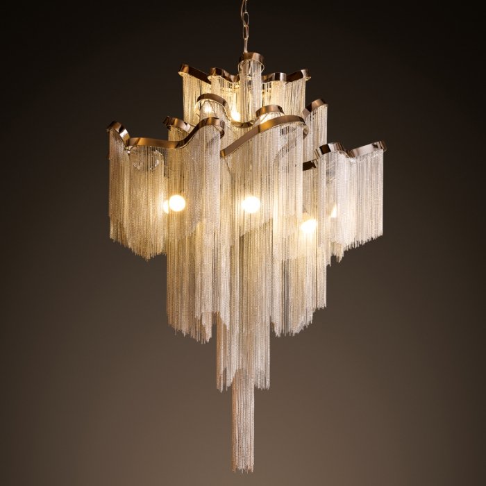 Люстра Ava Chain Atlantis Chandelier Хром Темный хром Золотой Люстра Ava Chain Atlantis Chandelier Хром Темный хром Золотой в Рязани | Loft Concept