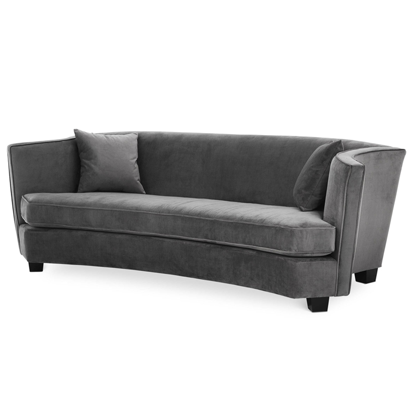 Диван Eichholtz Sofa Jiulietta Grey 3 Серый Черный Диван Eichholtz Sofa Jiulietta Grey 3 Серый Черный в Рязани | Loft Concept