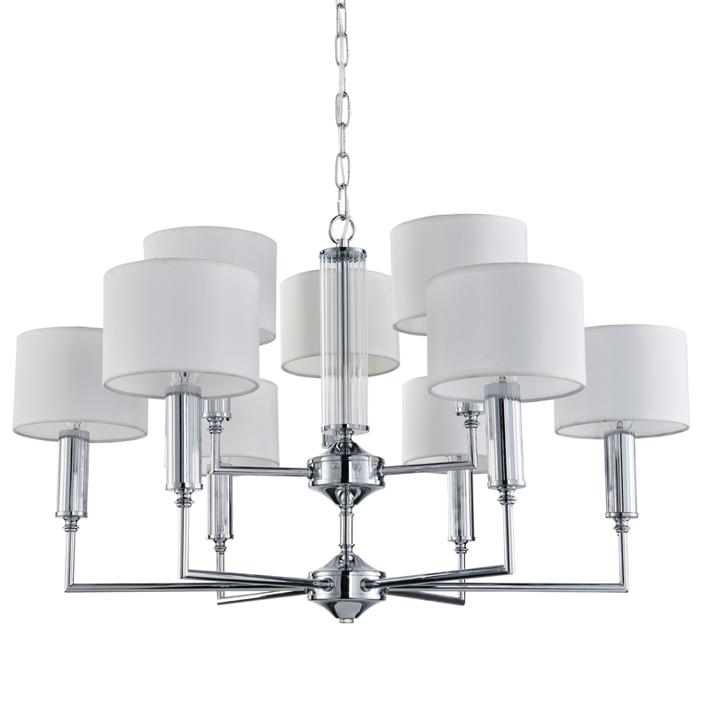 Люстра Laurent Chandelier white 71 Хром Белый Прозрачный Люстра Laurent Chandelier white 71 Хром Белый Прозрачный в Рязани | Loft Concept