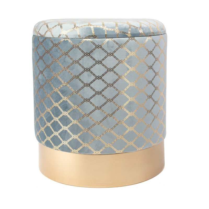 Пуф PUF Upholstery Gold Mesh голубой Голубой Золотой Пуф PUF Upholstery Gold Mesh голубой Голубой Золотой в Рязани | Loft Concept
