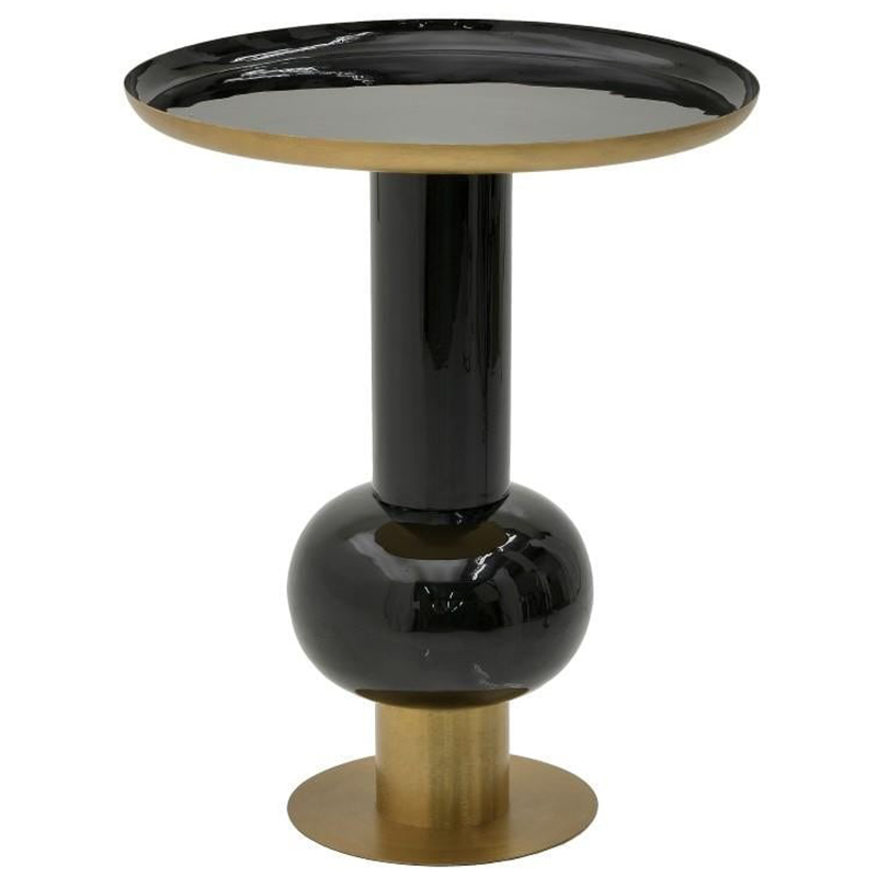 Круглый металлический приставной стол Calem Side Table Gold Black Золотой Черный Круглый металлический приставной стол Calem Side Table Gold Black Золотой Черный в Рязани | Loft Concept