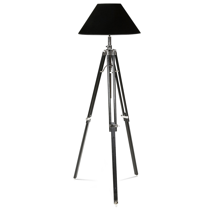 Торшер Eichholtz Floor Lamp Telescope nickel & black Черный Никель Торшер Eichholtz Floor Lamp Telescope nickel & black Черный Никель в Рязани | Loft Concept
