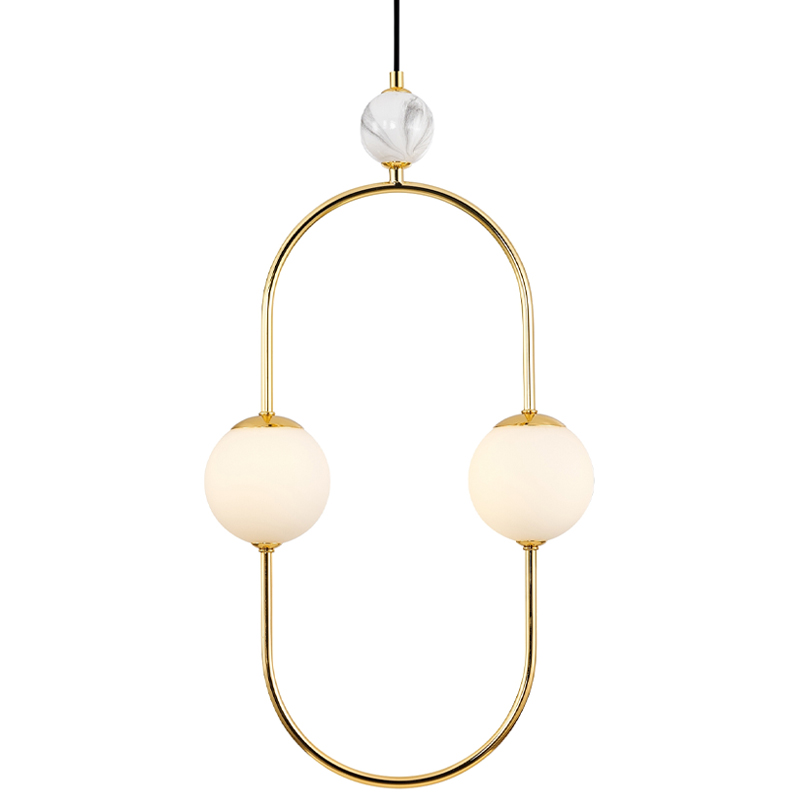 Подвесной светильник White Marble Decor 2 Лампы Белый Золотой Черный Белый Мрамор Bianco Подвесной светильник White Marble Decor 2 Лампы Белый Золотой Черный Белый Мрамор Bianco в Рязани | Loft Concept