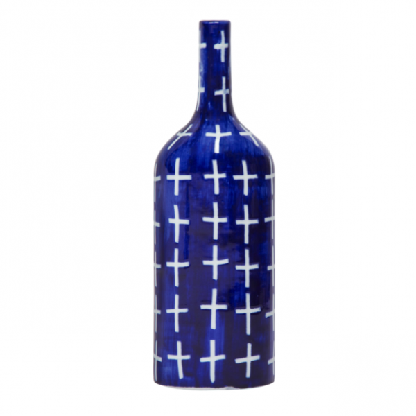 Ваза blue & white ornament Blue Bottle Синий Белый в Рязани | Loft Concept 