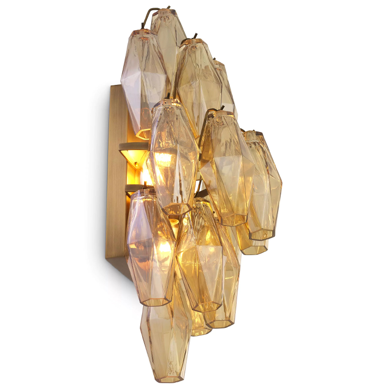 Бра Eichholtz Wall Lamp Benini Amber Латунь Янтарный Бра Eichholtz Wall Lamp Benini Amber Латунь Янтарный в Рязани | Loft Concept