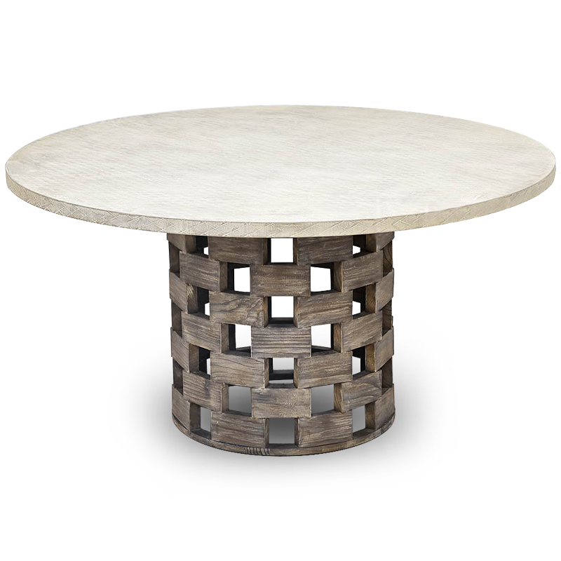 Обеденный стол Wicker Bricks Table Коричневый винтаж Молочный Обеденный стол Wicker Bricks Table Коричневый винтаж Молочный в Рязани | Loft Concept