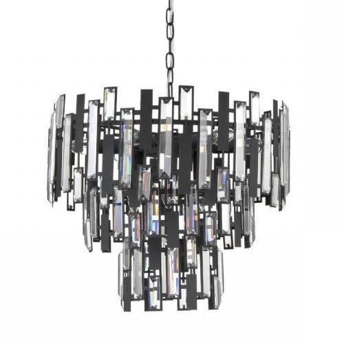 Люстра Darkness Chandelier three cascades Черный Прозрачный Люстра Darkness Chandelier three cascades Черный Прозрачный в Рязани | Loft Concept