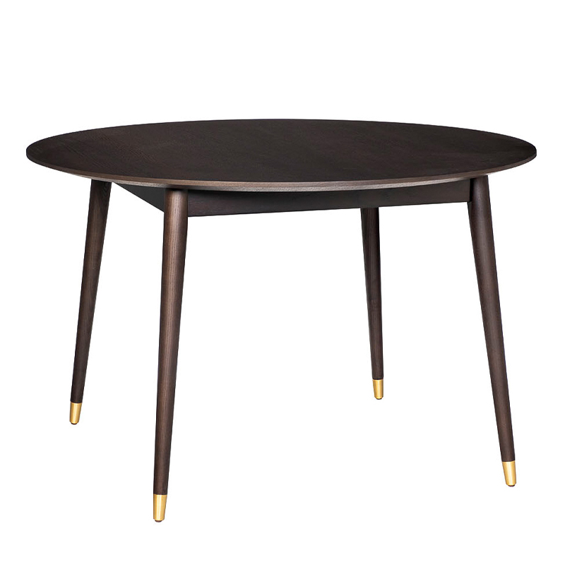 Обеденный стол Mateo Round Dinner Table Коричневый Золотой Обеденный стол Mateo Round Dinner Table Коричневый Золотой в Рязани | Loft Concept