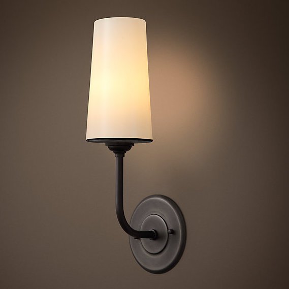 Бра RH MODERN TAPER SCONCE Glass Shade Графит Черный Бра RH MODERN TAPER SCONCE Glass Shade Графит Черный в Рязани | Loft Concept