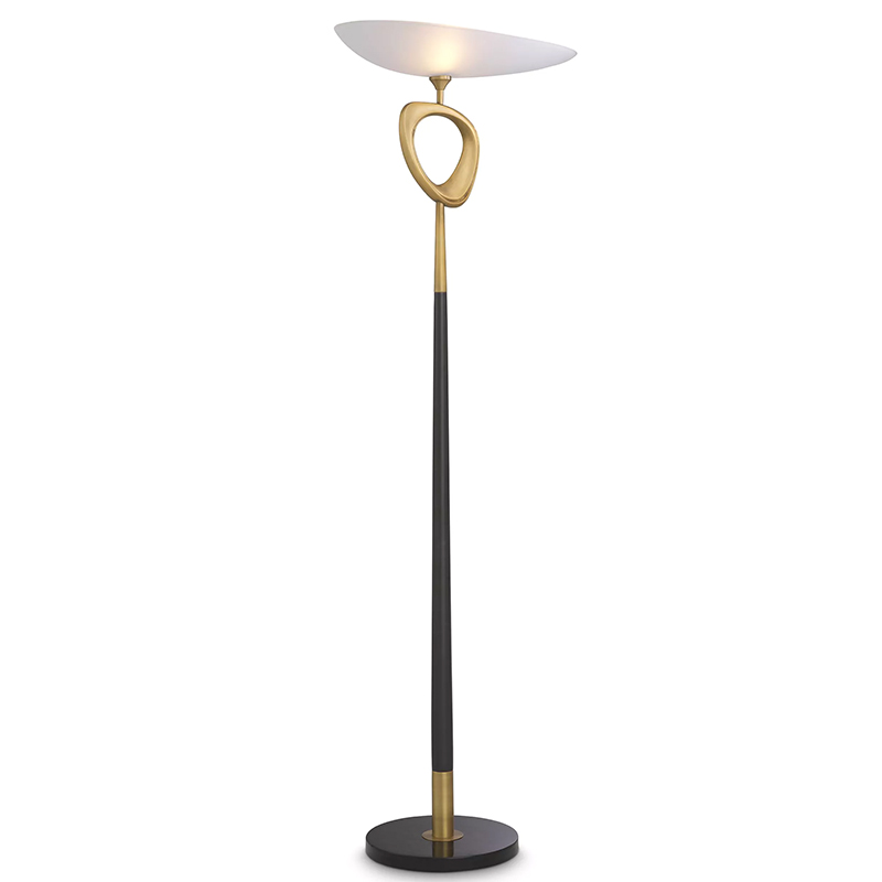 Торшер Eichholtz Floor Lamp Celine Белый Черный Латунь Торшер Eichholtz Floor Lamp Celine Белый Черный Латунь в Рязани | Loft Concept