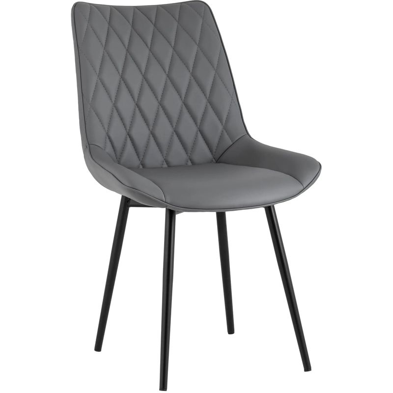 Стул Seoul S Chair Серая Экокожа Серый Черный Стул Seoul S Chair Серая Экокожа Серый Черный в Рязани | Loft Concept