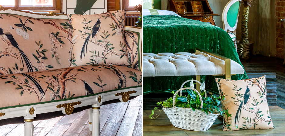 Декоративная подушка Beige and Green Chinoiserie 1 Декоративная подушка Beige and Green Chinoiserie 1 - Loft-Concept в Рязани