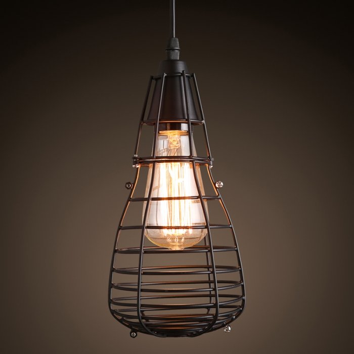 Подвесной светильник Pear Cage Pendant Черный Подвесной светильник Pear Cage Pendant Черный в Рязани | Loft Concept