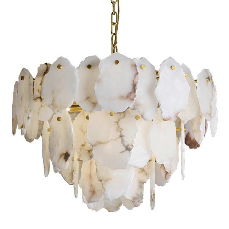 Люстра Lucretia Marble Tiered Chandelier Латунь Белый Мрамор Bianco Люстра Lucretia Marble Tiered Chandelier Латунь Белый Мрамор Bianco в Рязани | Loft Concept