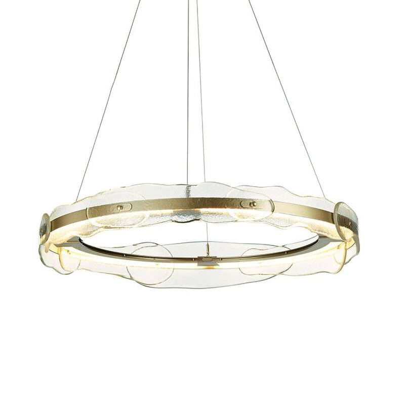 Люстра Ring horizontal glass chandelier Прозрачный Латунь Люстра Ring horizontal glass chandelier Прозрачный Латунь в Рязани | Loft Concept