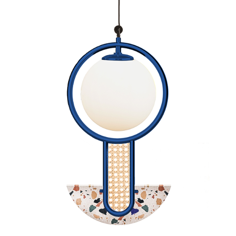 Подвесной Светильник UTU Soulful Lighting FRAME II CIRCULAR Cobalt Синий Белое матовое стекло Бежевый Черный Подвесной Светильник UTU Soulful Lighting FRAME II CIRCULAR Cobalt Синий Белое матовое стекло Бежевый Черный в Рязани | Loft Concept