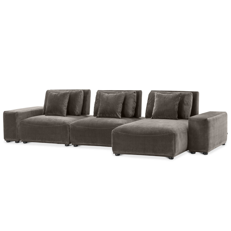 Диван Eichholtz Sofa Mondial Lounge grey Серый Черный в Рязани | Loft Concept 
