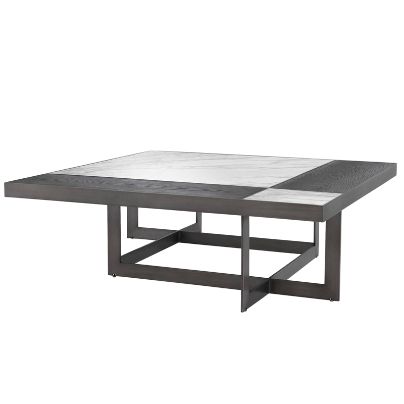 Кофейный стол Eichholtz Coffee Table Hermoza Мокко Белый Мрамор Bianco Темная бронза Кофейный стол Eichholtz Coffee Table Hermoza Мокко Белый Мрамор Bianco Темная бронза в Рязани | Loft Concept