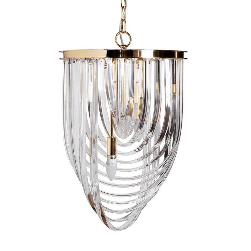 Люстра Retro FROZEN GLASS gold 3 lamp Глянцевое золото Люстра Retro FROZEN GLASS gold 3 lamp Глянцевое золото в Рязани | Loft Concept