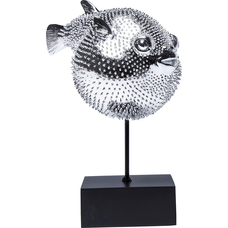 Статуэтка Silver Blowfish Серебряный Черный Статуэтка Silver Blowfish Серебряный Черный в Рязани | Loft Concept