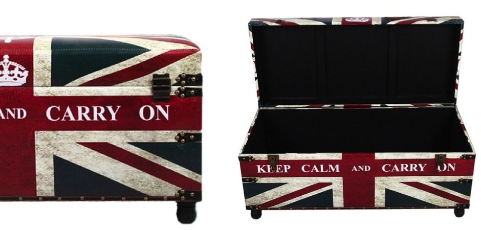 Сундук Union Jack Leather "Keep calm and..." - Loft-Concept в Рязани