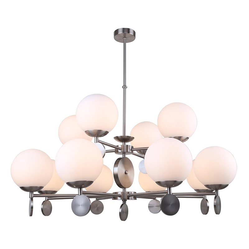 Люстра Kyran Nickel Chandelier 12 Никель Белый Люстра Kyran Nickel Chandelier 12 Никель Белый в Рязани | Loft Concept