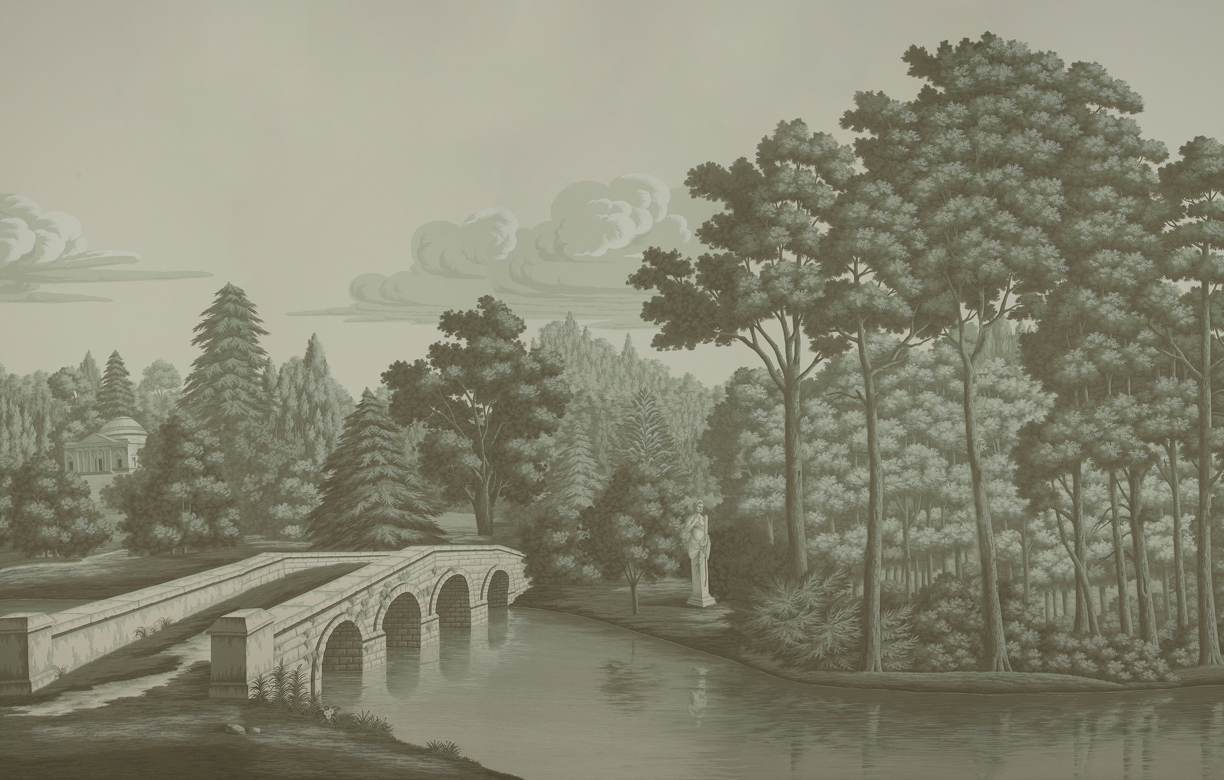 Обои ручная роспись English Landscape Crystal Grey on scenic paper Обои ручная роспись English Landscape Crystal Grey on scenic paper - постер Loft-Concept в Рязани
