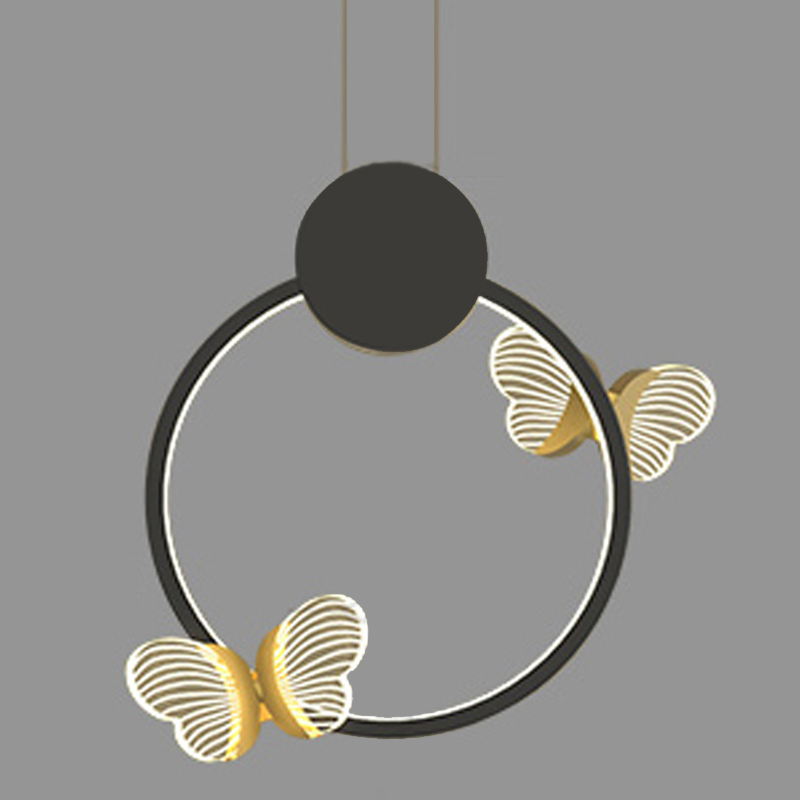Светильник Butterfly Black Circle Прозрачный Черный Золотой в Рязани | Loft Concept 