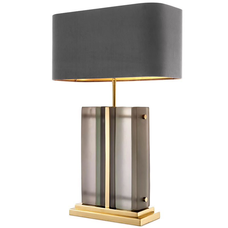 Настольная лампа Eichholtz Table Lamp Solana Brass Стекло Смок Латунь Серый Настольная лампа Eichholtz Table Lamp Solana Brass Стекло Смок Латунь Серый в Рязани | Loft Concept