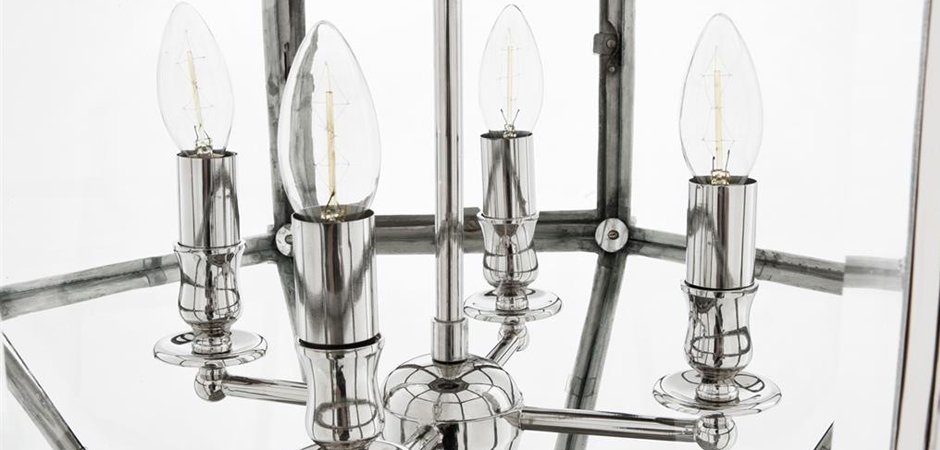 Люстра Lantern Owen Nickel M - фото №2