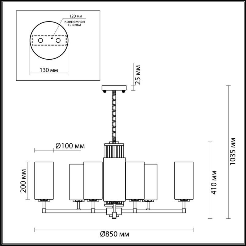 Люстра Pillars на 10 ламп в Рязани