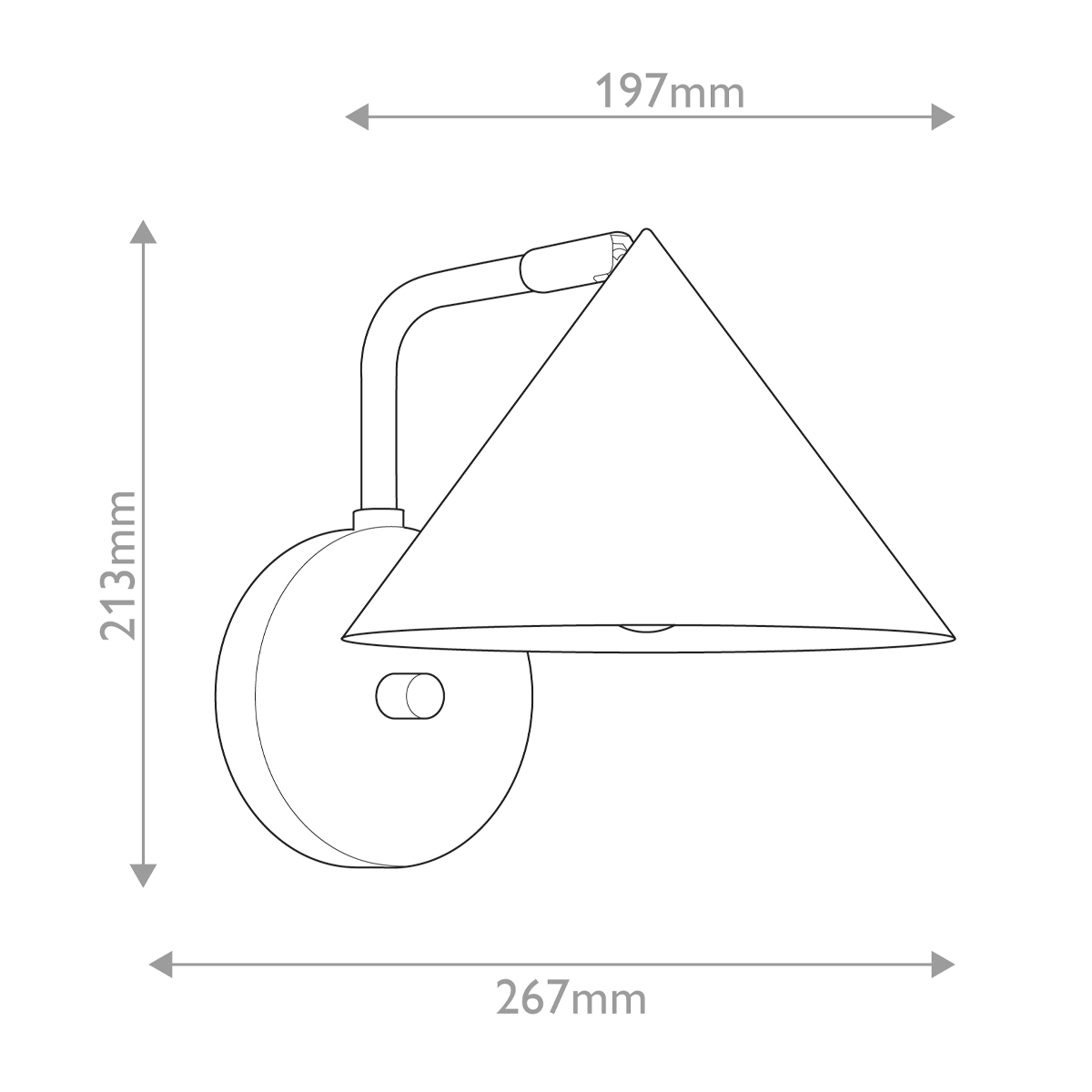 Бра с широким конусным плафоном с золотистой внутренней стороной Alora Mood в Рязани