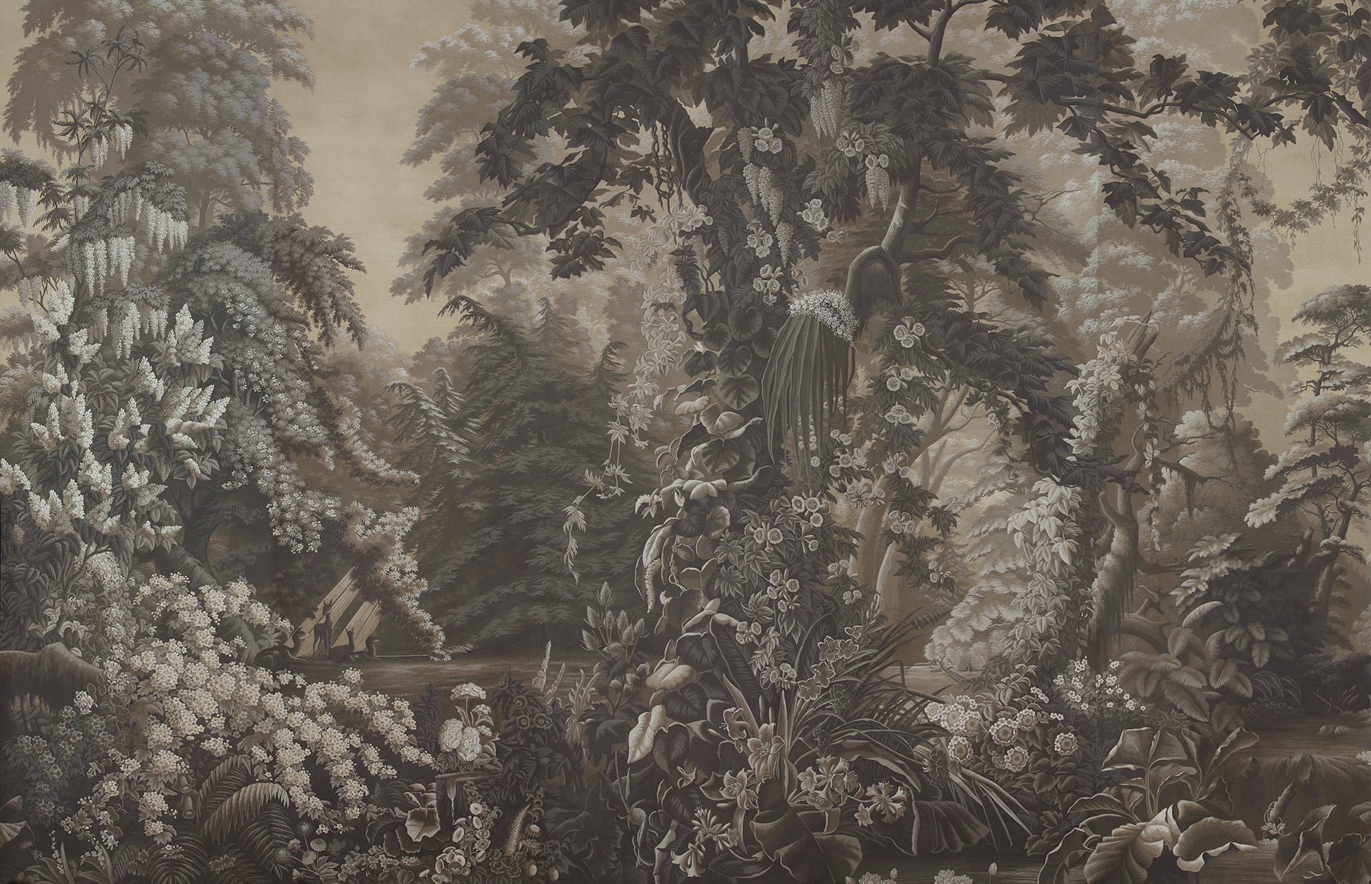 Обои ручная роспись L'Eden Eau Forte on antique scenic Xuan paper Обои ручная роспись L'Eden Eau Forte on antique scenic Xuan paper - постер Loft-Concept в Рязани