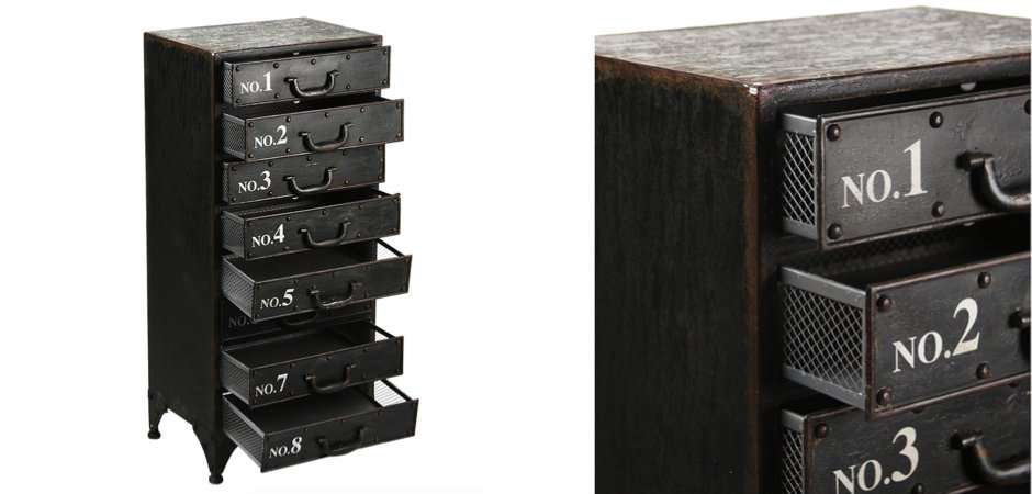 Комод металлический в стиле Лофт Industrial Loft Rustic Iron 8 Drawer Dresser Комод металлический в стиле Лофт Industrial Loft Rustic Iron 8 Drawer Dresser - Loft-Concept в Рязани