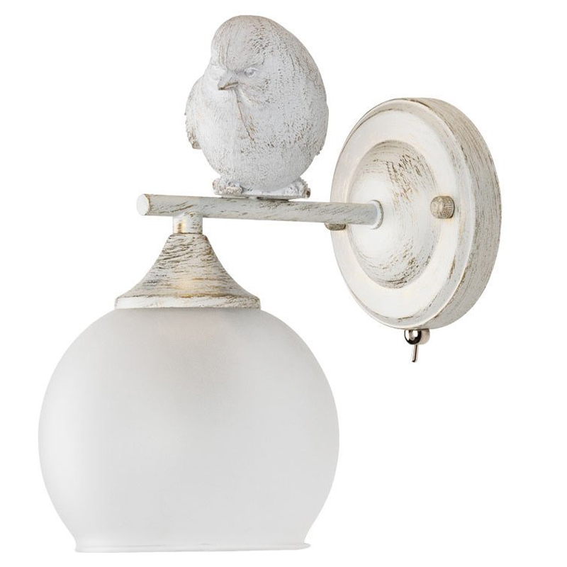Бра Provence Bird white Белое матовое стекло Золотой Белый Бра Provence Bird white Белое матовое стекло Золотой Белый в Рязани | Loft Concept