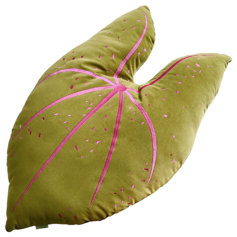 Декоративная подушка Botanical Cushion Caladium Зеленый смок Розовый Декоративная подушка Botanical Cushion Caladium Зеленый смок Розовый в Рязани | Loft Concept