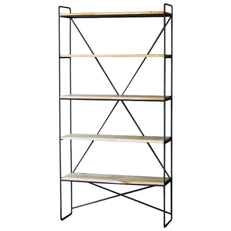 Стеллаж Hart Industrial Metal Rust Rack Черный Древесина Стеллаж Hart Industrial Metal Rust Rack Черный Древесина в Рязани | Loft Concept